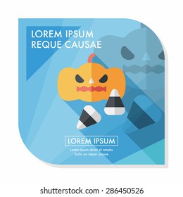 pumpkin flat icon with long shadow,eps10