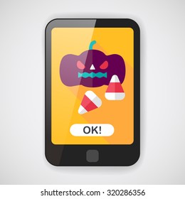 pumpkin flat icon with long shadow,eps10