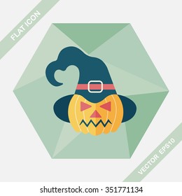 pumpkin flat icon with long shadow,eps10