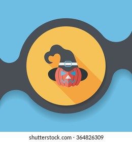 pumpkin flat icon with long shadow,eps10
