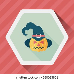 pumpkin flat icon with long shadow,eps10