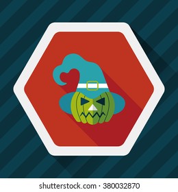 pumpkin flat icon with long shadow,eps10
