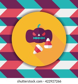 pumpkin flat icon with long shadow,eps10