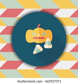 pumpkin flat icon with long shadow,eps10