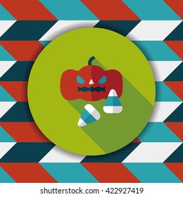 pumpkin flat icon with long shadow,eps10