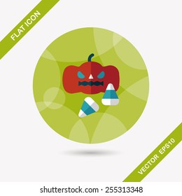 pumpkin flat icon with shadow,eps10