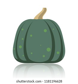 Pumpkin flat icon. Sign of halloween. Thanksgiving pictogram collection fall farm harvest, closeup squash, vegetable. Simple pumpkin cartoon colorful icon symbol isolated on white. Vector Illustration