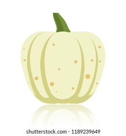 Pumpkin flat icon. Sign of halloween. Thanksgiving pictogram collection fall farm harvest, closeup squash, vegetable. Simple pumpkin cartoon colorful icon symbol isolated on white. Vector Illustration