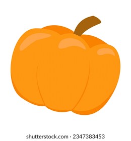 Icono plano de calabaza. Kit de signos de halloween. Recolección de pictogramas de Acción de Gracias cosecha de granja, calabaza de closeup, verdura. Sencilla caricatura de calabaza símbolo colorido icono aislado Vector blanco Ilustración