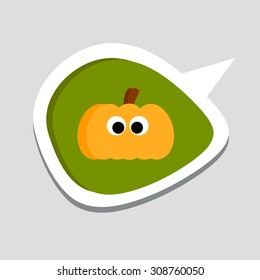 Pumpkin flat icon, vector