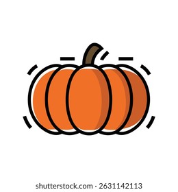 Pumpkin flat icon for web icon isolated white background