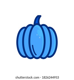 pumpkin, flat outline fruit icon