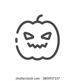 icono de halloween con el esquema plano de calabaza