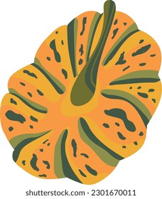 Pumpkin flat pattern for decoration.