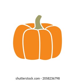 Pumpkin. Flat simple vector illustration.