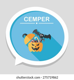 pumpkin flat speech icon