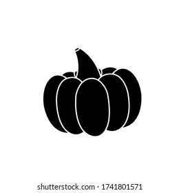 Pumpkin flat vector icon illustration isolated on white background