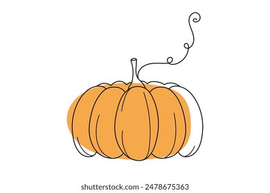 Pumpkin with floral vector orange color