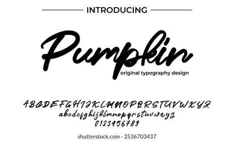 Pumpkin Font Stylish brush painted an uppercase vector letters, alphabet, typeface