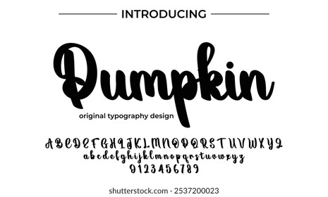 Pumpkin Font Stylish brush painted an uppercase vector letters, alphabet, typeface