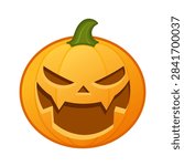 Pumpkin with formidable scary face Large size of Halloween emoji