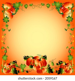 pumpkin frame, autumn athmosphere illustration