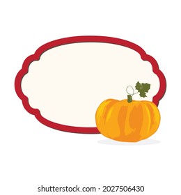 Pumpkin frame- Autumn theme, vector artwork