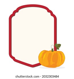 Pumpkin frame- Autumn theme, vector artwork