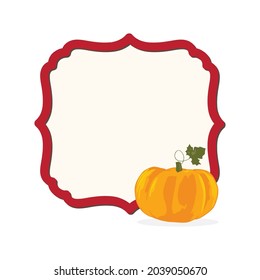 Pumpkin frame- Autumn theme, vector artwork