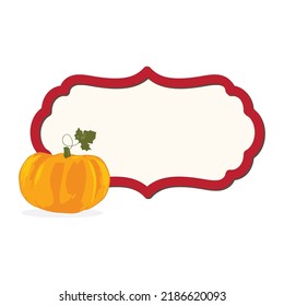 Pumpkin frame- Autumn theme, vector artwork