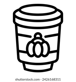 Pumpkin frappe icon outline vector. Java coffee. Food autumn