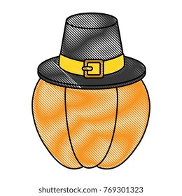 pumpkin fresh with thanksgiving hat