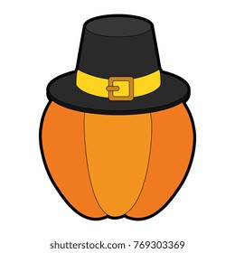 pumpkin fresh with thanksgiving hat