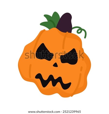 Pumpkin with frown expression for Jack o Lantern