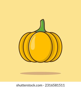 Pumpkin Fruit Cartoon Vektorsymbol Illustration. Ernährungsnatur-Symbol Konzept isolierter Premium-Vektorgrafik