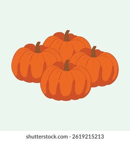 Pumpkin fruit flat design cartoon icon illustration