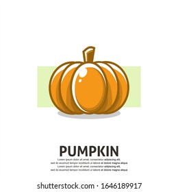 Pumpkin fruit flat illustration. Editable and scalable vector design.
