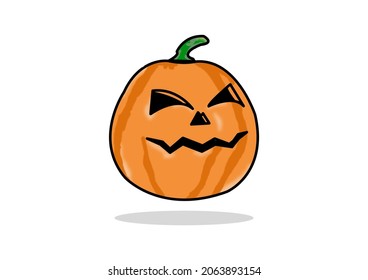
pumpkin fruit for halloween day celebration icon. simple flat vector drawing