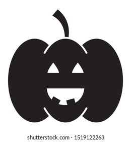 Pumpkin Fruit Halloween Holiday Vector Icon Design