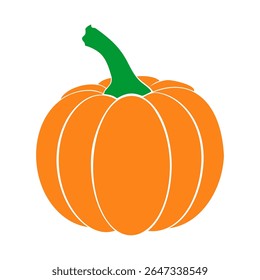 Pumpkin Fruit Icon for Halloween or Thanksgiving colored flat vector icon for apps and websites