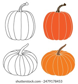 diseño de Ilustración vectorial de icono de fruta de calabaza
