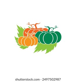 Diseño de Ilustración vectorial de ícono de fruta de calabaza