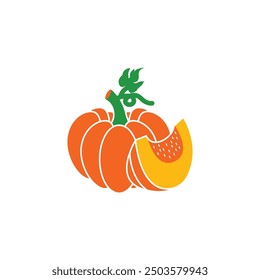 Kürbisfrucht Symbol Vektorgrafik-Design