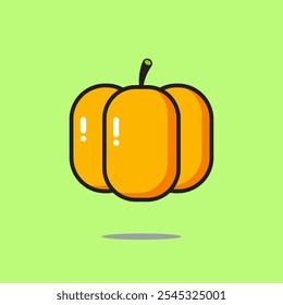 Ilustração de ícone de vetor de frutas de abóbora em estilo cartoon