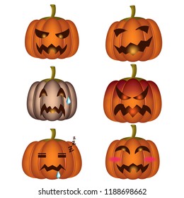 pumpkin funny face. can arrange or switch a face