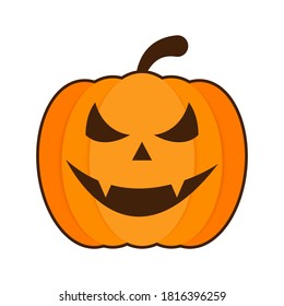 Pumpkin ghost face mask halloween concept vector illustration