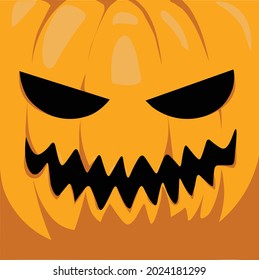 Pumpkin ghost face vector illustration used in Halloween festivals.