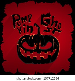 Pumpkin ghost graphic for design in layout halloween.