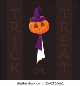 Pumpkin ghost. Haloween vector illustration