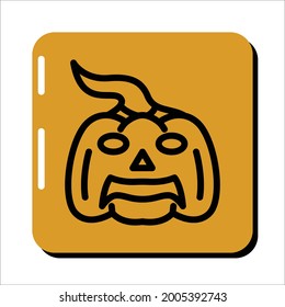 pumpkin ghost icon line illustration, helloween day
